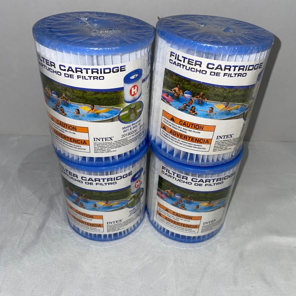 Intex Type H Pool Filter Cartridges 4 Pack for Pump Models 601 602/G 29007E